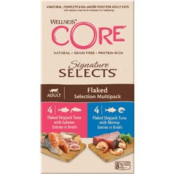 Wellness Core Signature Select Flaked Adult Grain Free with Tuna, Salmon & Shrimp 8x79gr