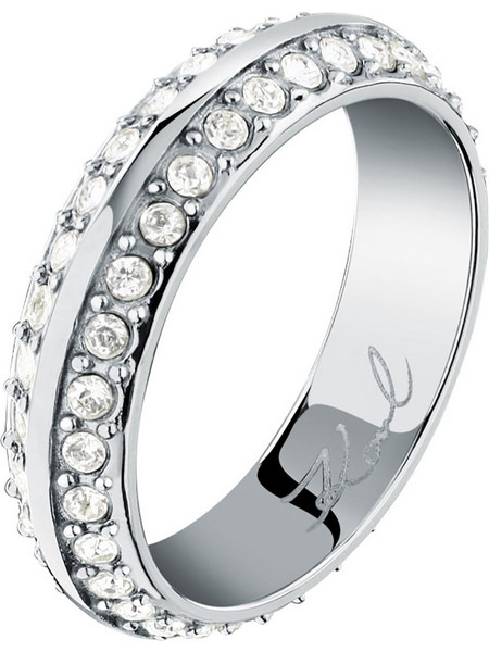 Karl Lagerfeld Jewels Bond Γυναικείο Δαχτυλίδι Σειρέ Ολόβερο από Ατσάλι Ασημί με Ζιργκόν KLBJY130