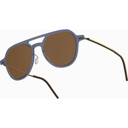 Lindberg 83050 PGT/C23M Ανδρικά Γυαλιά Ηλίου Aviator Μεταλλικά Χρυσά με Καφέ Φακό