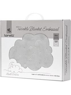 Lorelli Twinkle Embossed Κουβέρτα Αγκαλιάς Βελουτέ 80x110 Γκρι 10340192503