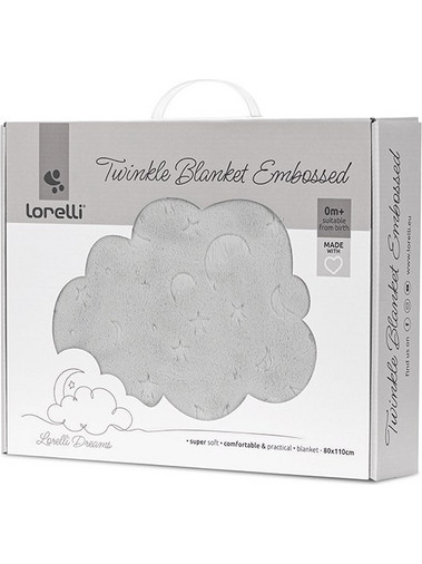 Lorelli Twinkle Embossed Κουβέρτα Αγκαλιάς Βελουτέ 80x110 Γκρι 10340192503