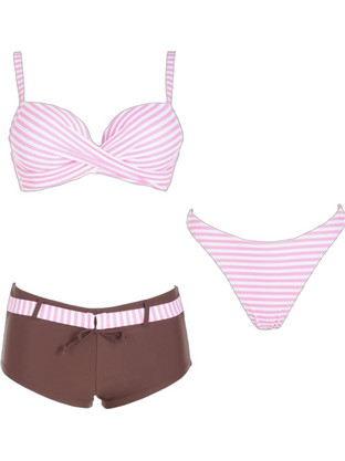 Gsecret Bikini Set Boxer Ροζ Καφέ SQ67887-38243