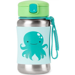 Skip Hop Octopus Παιδικό Παγούρι Ανοξείδωτο με Καλαμάκι Πράσινο 350ml