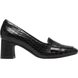 Clarks Γόβες Δερμάτινες με Χοντρό Χαμηλό Τακούνι Μαύρες 26320255