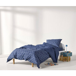 Kentia Σετ Παιδικά Σεντόνια Μονά Βαμβακερά 165x245 Oriane Navy Blue 3τμχ