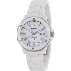 Bulova Marc Anthony Γυναικείο Ρολόι με Λευκό Μεταλλικό Μπρασελέ 98P222