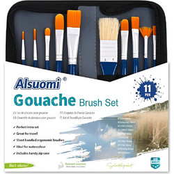 Alsuomi Gouache Σετ Πινέλα Ζωγραφικής με Θήκη 11τμχ AL6611