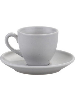 Kutahya Moderna Σετ Φλιτζάνια Cappuccino & Τσαγιού Πορσελάνης Γκρι 100ml 6τμχ KXCT720159