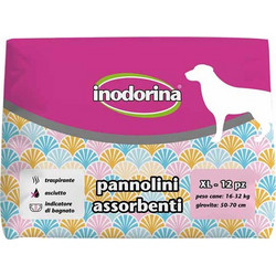 Inodorina Πάνες Βρακάκια για Θηλυκό Σκύλο με Αυτοκόλλητα XL 16-32kg 50-70cm 12τμχ