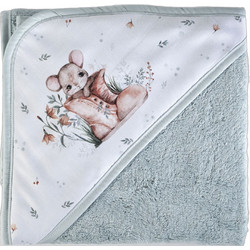 Down Town Home 856 Mouse Βρεφικό Μπουρνούζι Κάπα Πράσινο Mint 75x75cm