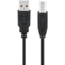 Goobay 95129 Καλώδιο USB-A Male 2.0 to USB-B Male 0.25m Black