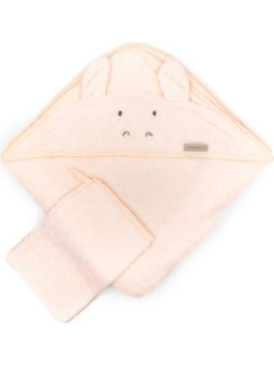 Bamboom Hippo Σετ Βρεφικό Μπουρνούζι Κάπα Σομόν 75x75cm 2τμχ