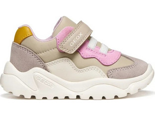 Geox Ciufciuf Παιδικά Sneakers Μποτάκια Μπεζ Ροζ B455QB0FU22C5378