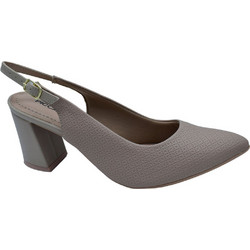Piccadilly Ανατομικές Γόβες Slingback Δερμάτινες με Χοντρό Ψηλό Τακούνι Nude 745145-95