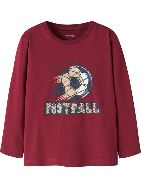 Name It Football Παιδικό T-Shirt Μακρυμάνικο Κόκκινο 13224978