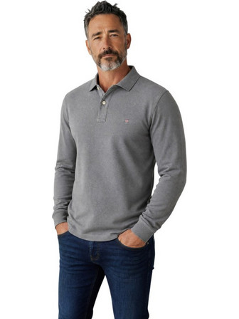 Gant Ανδρική Μπλούζα Polo Μακρυμάνικη Γκρι 3G2230-038