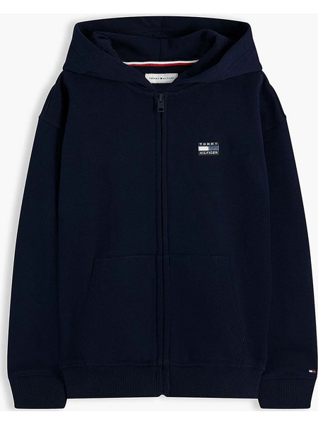 Tommy Hilfiger Παιδική Ζακέτα Φούτερ με Κουκούλα και Φερμουάρ Μαύρη KB0KB10553-C1G