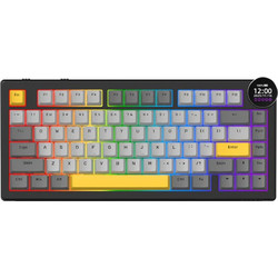 Ajazz AK820 V2 Ασύρματο Μηχανικό Gaming Πληκτρολόγιο TenKeyLess με White Peach Διακόπτες RGB Black Grey