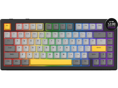 Ajazz AK820 V2 Ασύρματο Μηχανικό Gaming Πληκτρολόγιο TenKeyLess με White Peach Διακόπτες RGB Black Grey