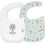 Interbaby Fox Σετ Σαλιάρες από 100% Βαμβάκι με Αυτοκόλλητο Λευκή Πράσινο Mint 2τμχ
