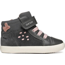 Geox Gisli Παιδικά Sneakers Μποτάκια Ανθρακί Ροζ B661MA022BCC9002
