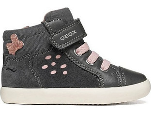 Geox Gisli Παιδικά Sneakers Μποτάκια Ανθρακί Ροζ B661MA022BCC9002