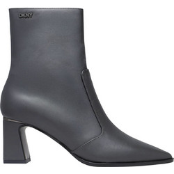 DKNY Γυναικεία Μποτάκια Αστραγάλου Ανθρακί με Χοντρό Χαμηλό Τακούνι K4432064-GRY