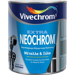 Vivechrom Neochrom 24 Βερνικόχρωμα Διαλύτου Ξύλου & Μετάλλου Μαύρο Ματ 0.75lt