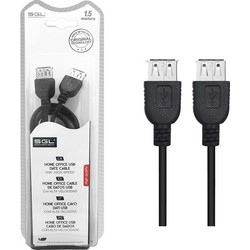 097428 Καλώδιο USB-A Female 2.0 to USB-A Female 1.5m Black