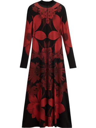 Desigual Midi Βραδινό Φόρεμα Floral Μεταξωτό Μαύρο 26WWVK17-2000