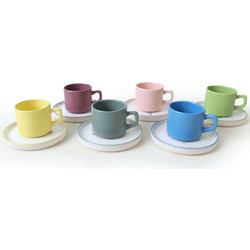 Hermia Multi Σετ Φλιτζάνια Κεραμικά Πολύχρωμα 184ml 6τμχ 275KRM2402