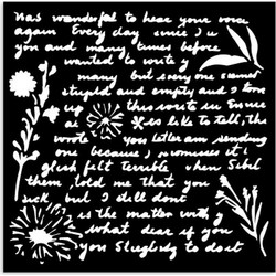 Stamperia Στένσιλ Σχέδια Writings Pattern 12x12cm KSTDS200