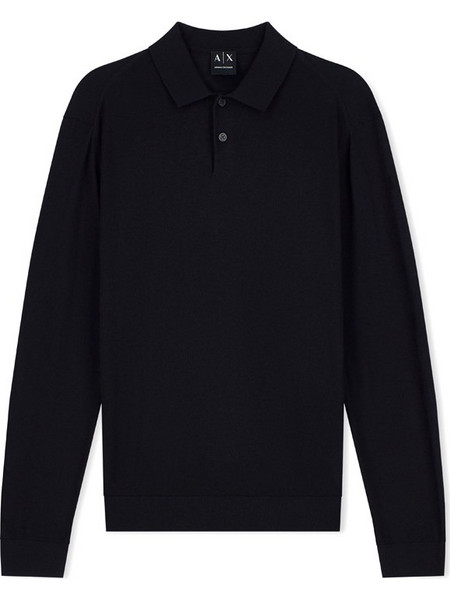 Armani Exchange Ανδρική Μπλούζα Polo Μακρυμάνικη Μαύρη XM003569AF28778UC001