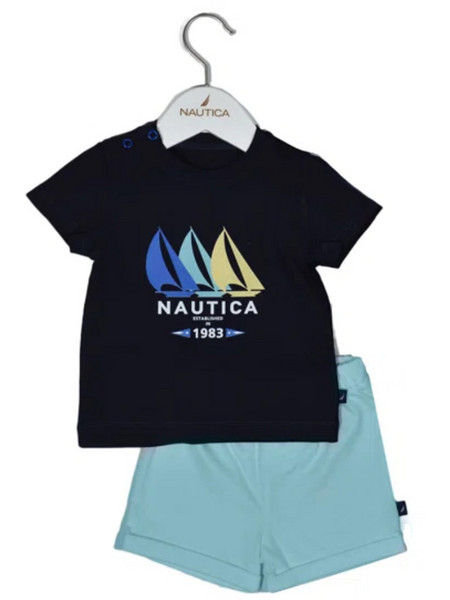 Nautica Des. 18 Βρεφικό Σετ για Αγόρι Καλοκαιρινό Μαύρο Γαλάζιο