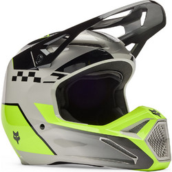 Fox Racing V1 Collect Grey Yellow Κράνος Μηχανής Motocross