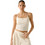 Guess Jasmine Γυναικείο Καλοκαιρινό Crop Top Εκρού V6GP18K3470-G047