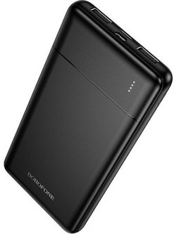 Borofone BJ88 Clever Power Bank 10000mAh με 2 Θύρες USB-A Black