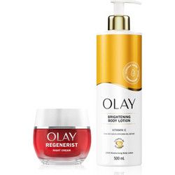 Olay Regenerist Night Cream 50ml + Vitamin C Brightening Body Lotion 500ml