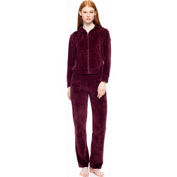 Pink Label Γυναικείο Σετ Φόρμας Βελουτέ Μπορντό W1320