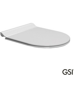 GSI Καπάκι Λεκάνης Οβάλ από Βακελίτη Slim Soft Close Λευκό 46x36cm 500-MS86SC-300