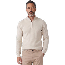 Ben Tailor Ανδρική Πλεκτή Μπλούζα με Φερμουάρ Μπεζ BENT.1931