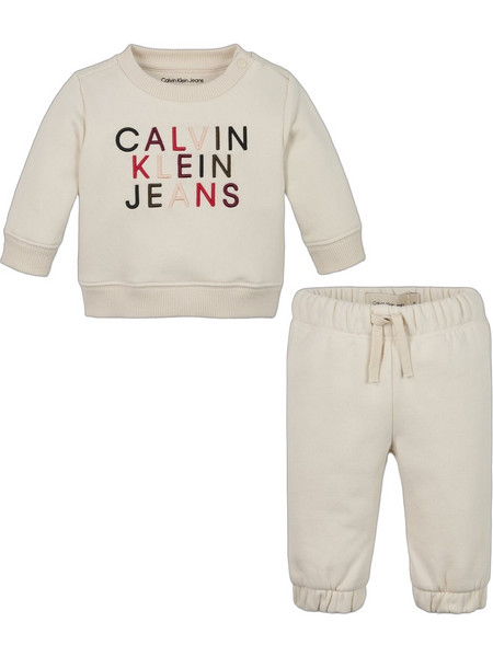Calvin Klein Βρεφικό Σετ Φόρμας για Κορίτσι Χειμωνιάτικο Μπεζ IN0IN00224-PGB
