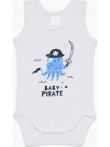 Pretty Baby Φορμάκι Εσώρουχο Αμάνικo για Αγόρι Λευκό 34887-3-685