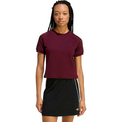 Adidas Originals Lace Cali Tee Γυναικείο Αθλητικό Crop Top Μπορντό KC6453