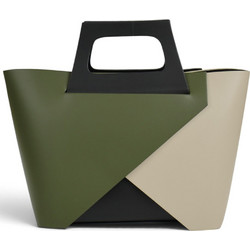 Passaggio Leather Γυναικεία Τσάντα Χειρός Δερμάτινη Χακί Μπεζ 5470-KR-19