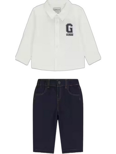 Guess Βρεφικό Σετ για Αγόρι Καλοκαιρινό Λευκό Navy Μπλε I6YG03W2679-G011