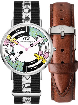 Daniel Wellington Ανδρικό Ρολόι με Μαύρο Υφασμάτινο Λουράκι DW00100736