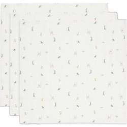 Jollein Jungle Jambo Πάνες Αγκαλιάς από Μουσελίνα Λευκές 70x70cm 3τμχ