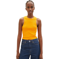 Tom Tailor Γυναικείο Καλοκαιρινό Crop Top Ριπ Κίτρινο 1038649-31684