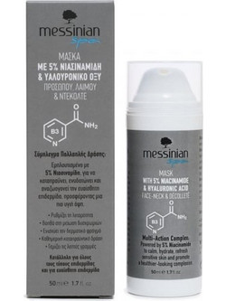 Messinian Spa Niacinamide & Hyaluronic Κρεμώδης Μάσκα Προσώπου Ντεκολτέ για Αντιγήρανση Ενυδάτωση & Καταπράυνση με Υαλουρονικό 50ml
